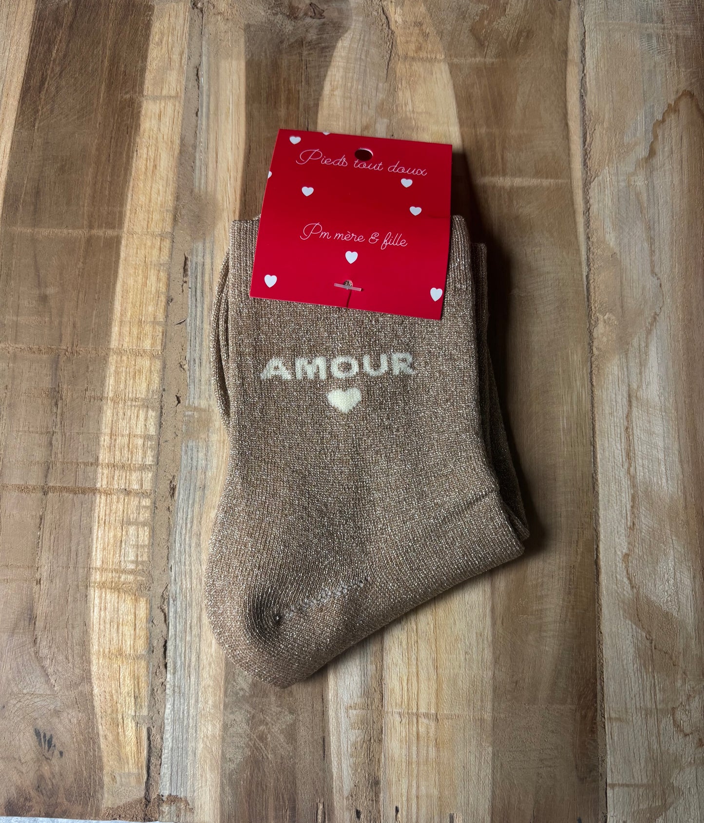 Chaussettes à paillettes amour
