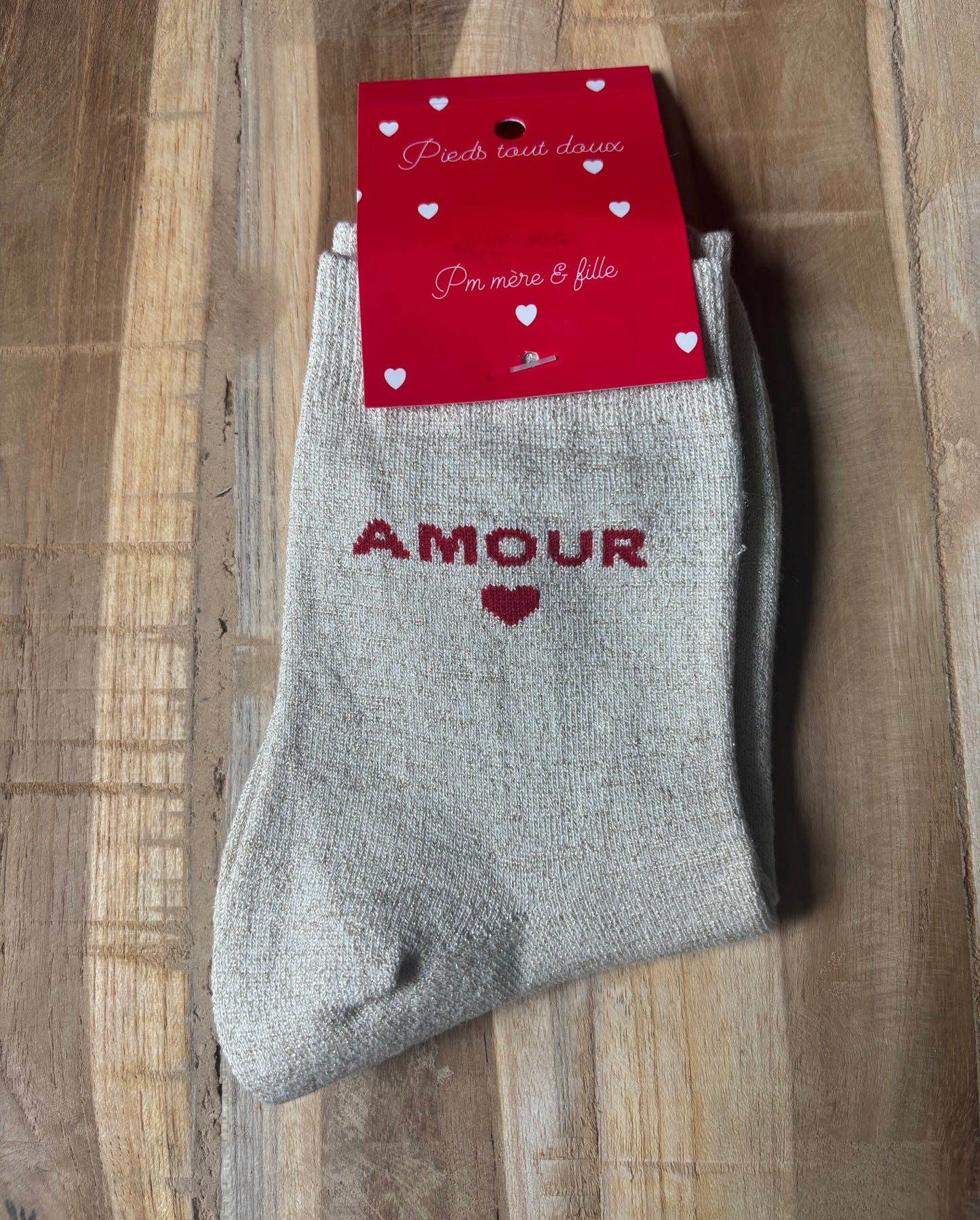 Chaussettes à paillettes amour