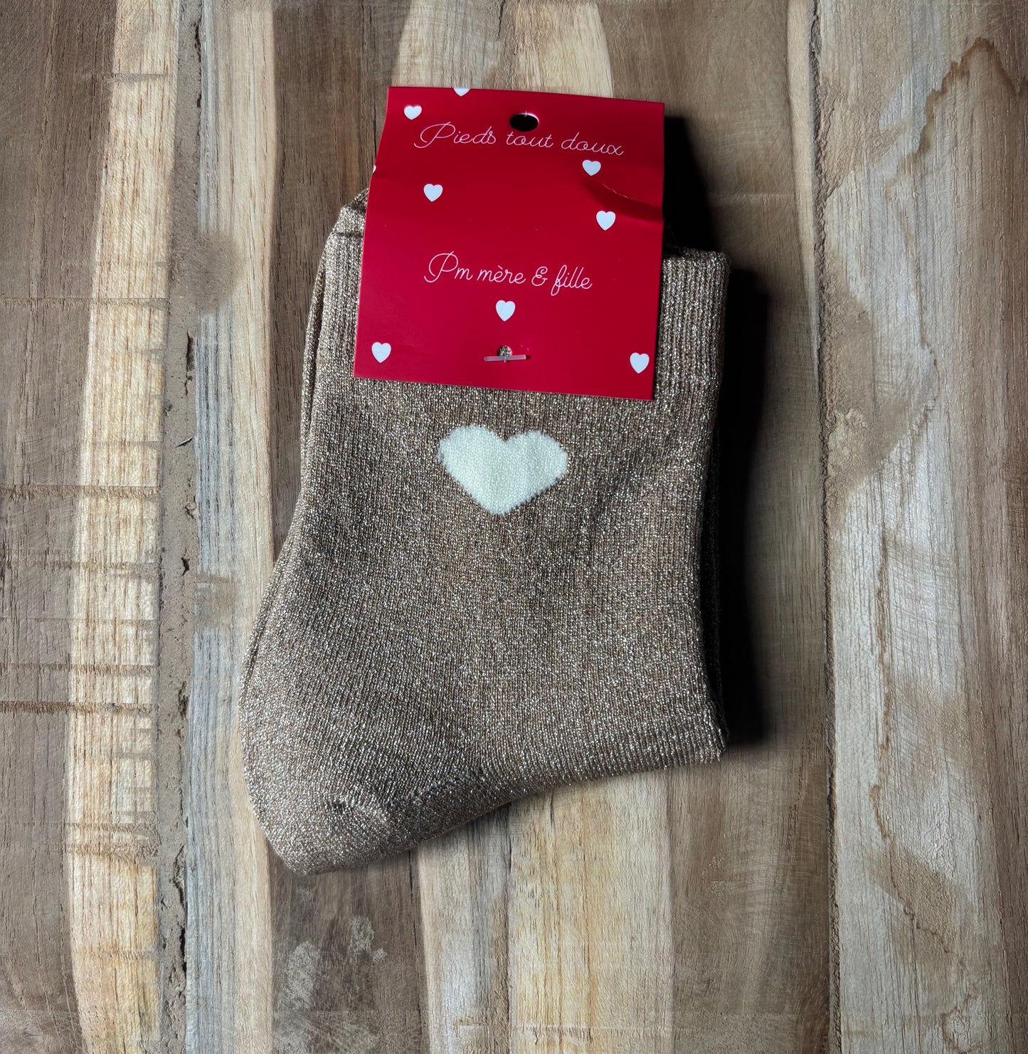 Chaussettes à paillettes COEUR