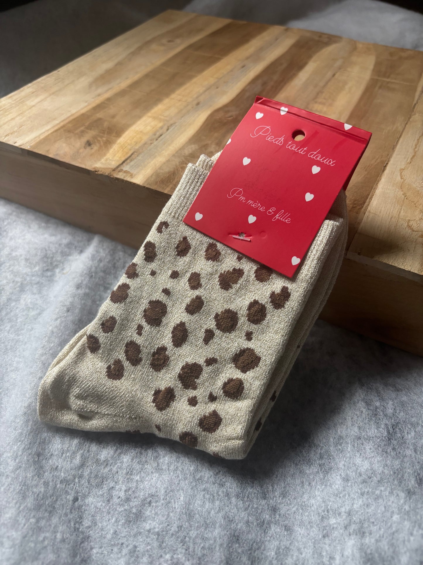 Chaussettes pailletées léopard